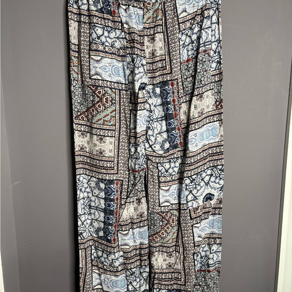 Artisan Ny Blue Gray Patchwork Print Drawstring P… - image 4